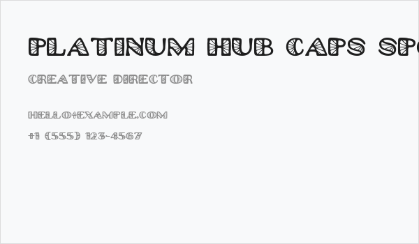 Platinum Hub Caps Spoked Business Card