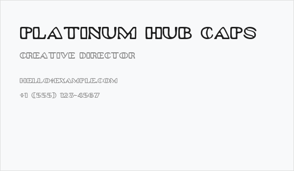 Platinum Hub Caps Business Card