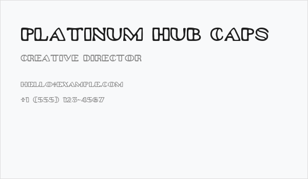 Platinum Hub Caps Business Card