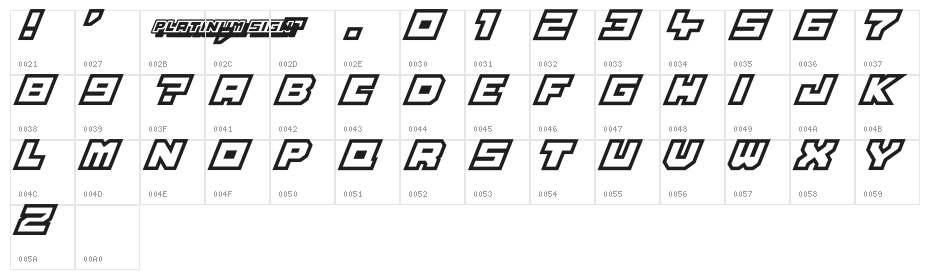 Platinum Sign Over Character Map