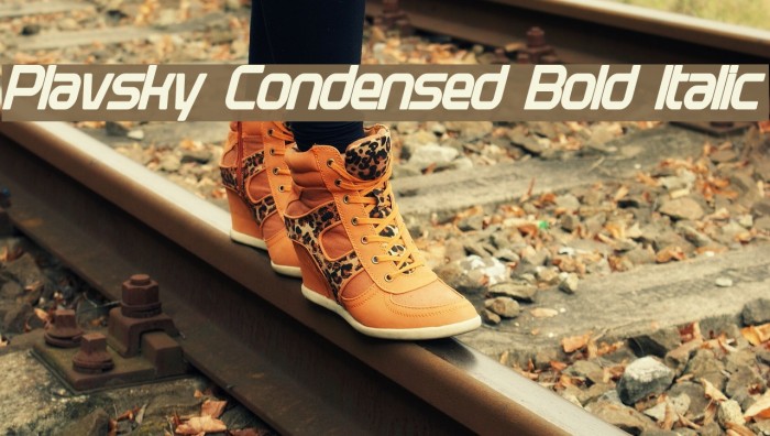 Plavsky Condensed Bold Italic Font examples