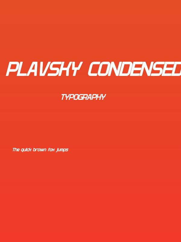 Plavsky Condensed Bold Italic Poster