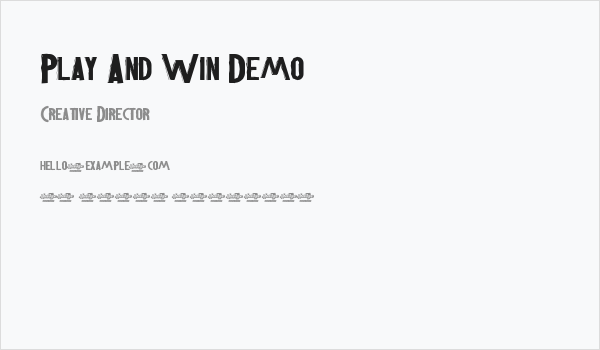 Play And Win Demo Business Card
