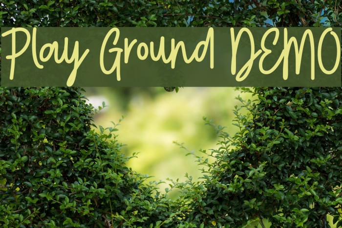 Play Ground DEMO Font examples