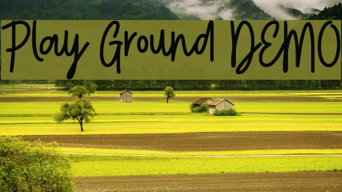 Play Ground DEMO Font examples