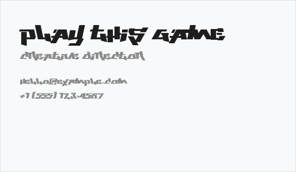 Play This Game Business Card