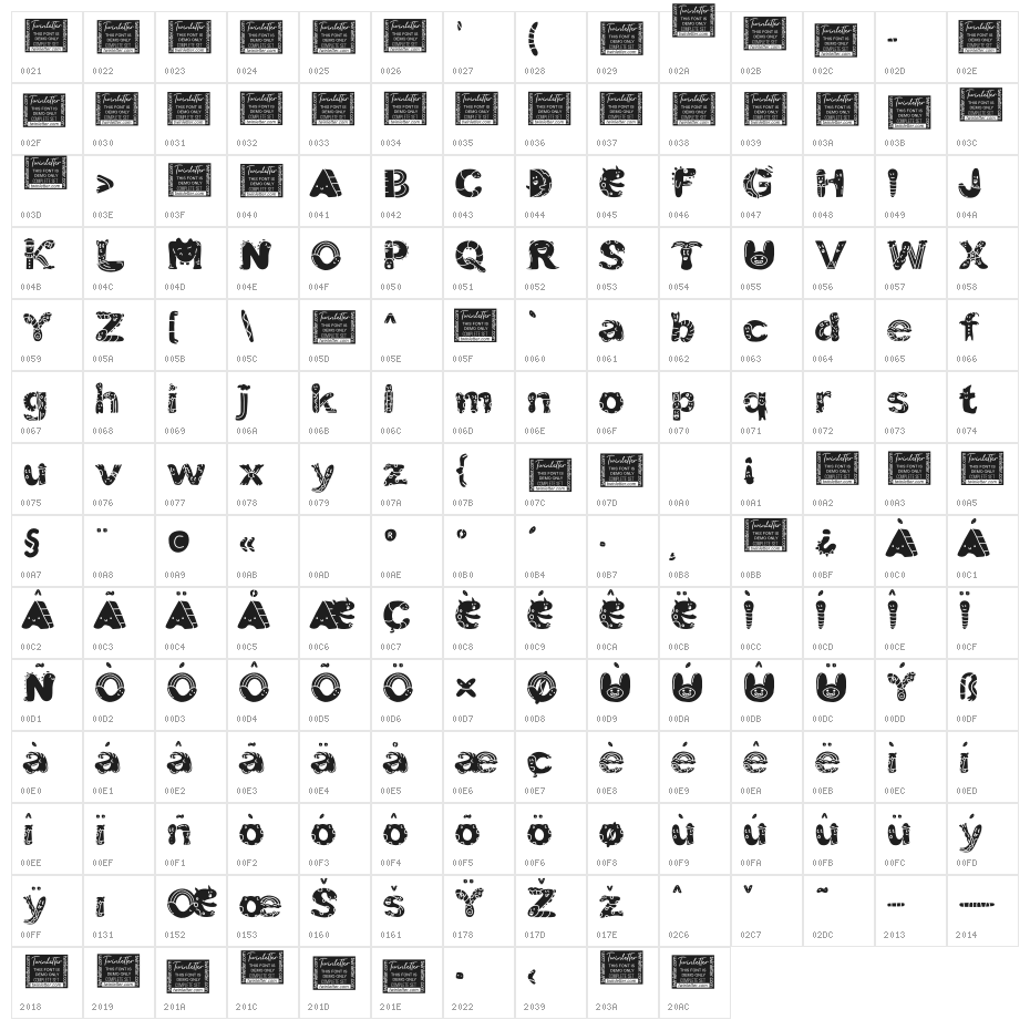 Play Toon Personal Use Character Map