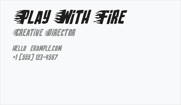 Play With Fire Business Card
