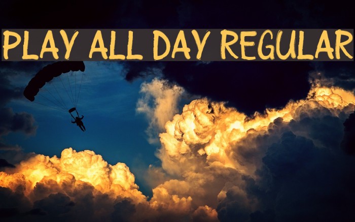 Play all day Regular Font examples