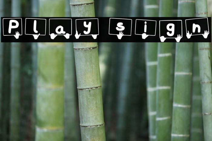 Play sign Font examples