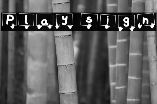 Play sign Font examples