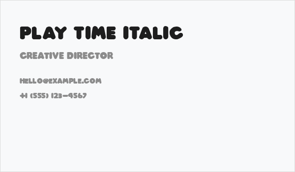 Play time Italic Business Card