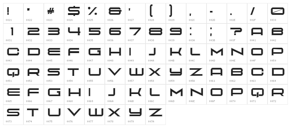 Playa Extended College Regular Character Map