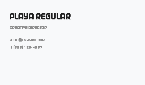Playa Regular Business Card