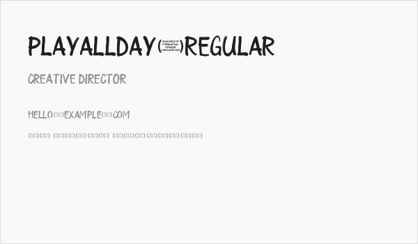 Playallday-Regular Business Card