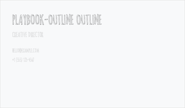 Playbook-Outline Outline Business Card