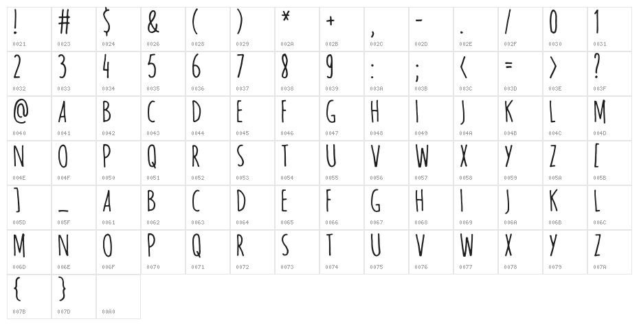 Playbook-Regular Character Map
