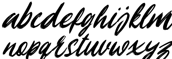 Playbrush Tilted Font LOWERCASE