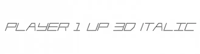 Player 1 Up 3D Italic  नि: शुल्क फ़ॉन्ट्स डाउनलोड