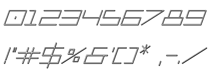 Player 1 Up 3D Italic Font OTHER CHARS