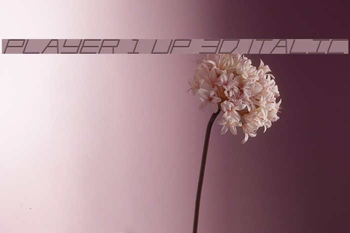 Player 1 Up 3D Italic Font examples