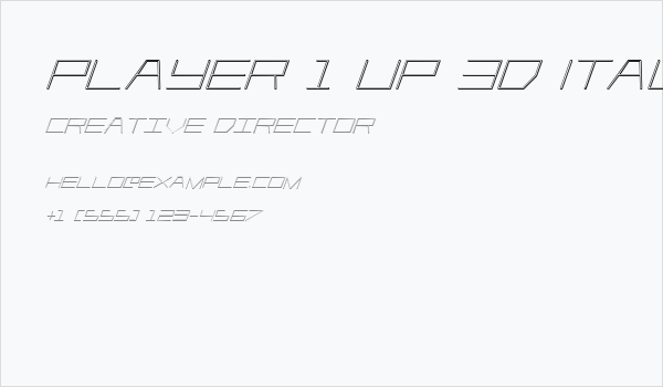 Player 1 Up 3D Italic Business Card