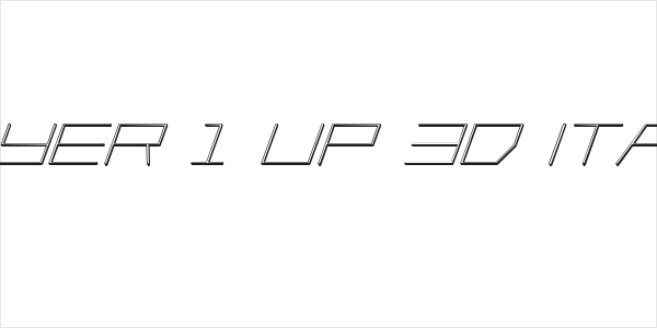 Player 1 Up 3D Italic Logo