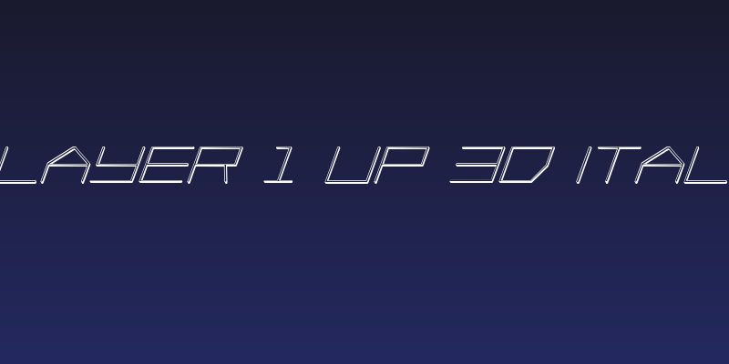 Player 1 Up 3D Italic Social Header