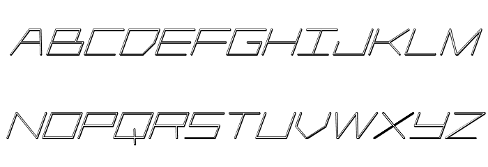 Player 1 Up 3D Italic Font LOWERCASE