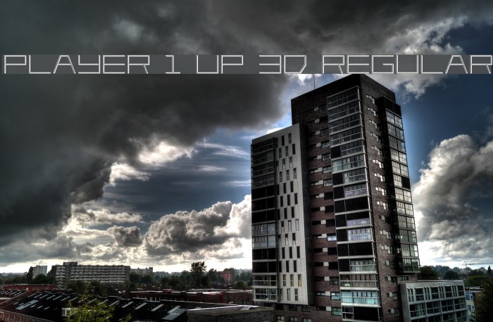 Player 1 Up 3D Regular Font examples