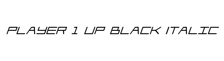 Player 1 Up Black Italic  Free Fonts Download