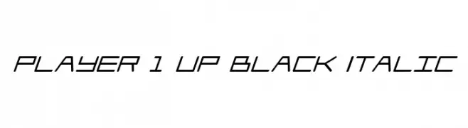Player 1 Up Black Italic  नि: शुल्क फ़ॉन्ट्स डाउनलोड