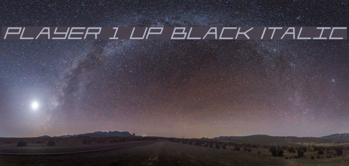 Player 1 Up Black Italic Font examples