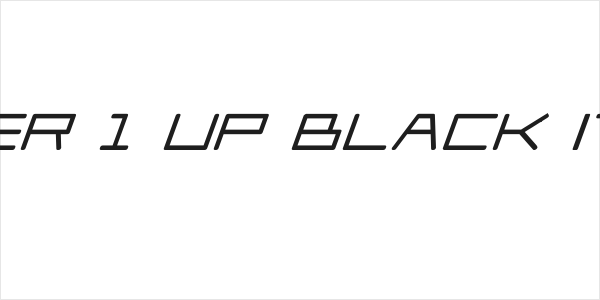 Player 1 Up Black Italic Logo