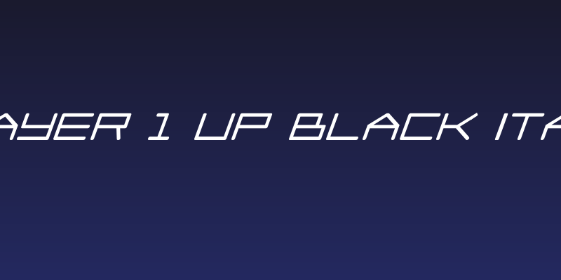 Player 1 Up Black Italic Social Header