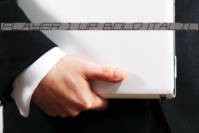 Player 1 Up Bold Italic Font examples