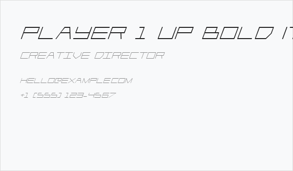 Player 1 Up Bold Italic Business Card