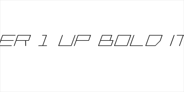 Player 1 Up Bold Italic Logo