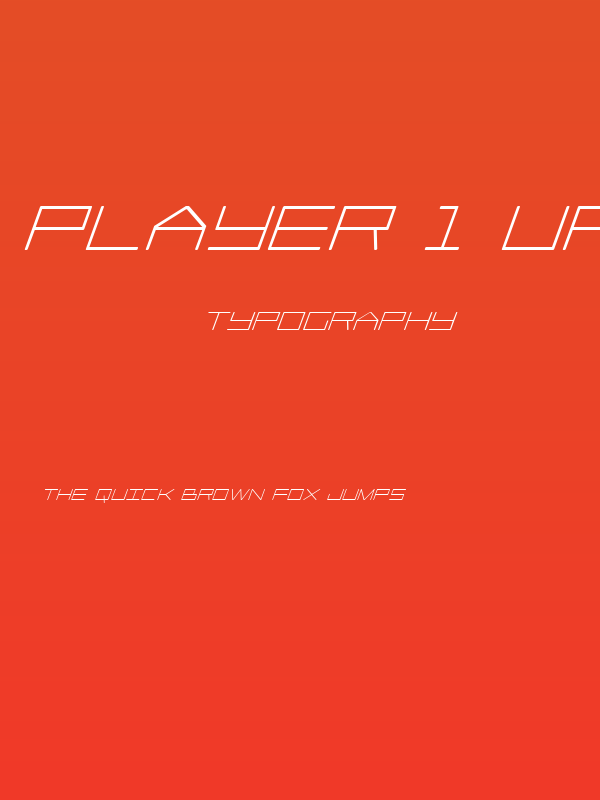 Player 1 Up Bold Italic Poster