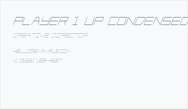Player 1 Up Condensed Italic Business Card