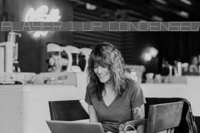 Player 1 Up Condensed Font examples