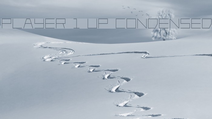 Player 1 Up Condensed Font examples
