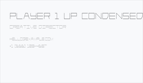 Player 1 Up Condensed Business Card