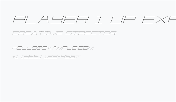 Player 1 Up Expanded Italic Business Card