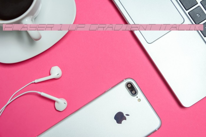 Player 1 Up Gradient Italic Example 3