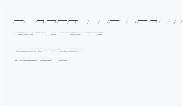 Player 1 Up Gradient Italic Business Card