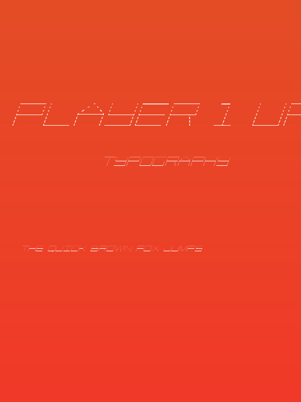 Player 1 Up Gradient Italic Poster