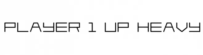 Player 1 Up Heavy  フリーフォントのダウンロード