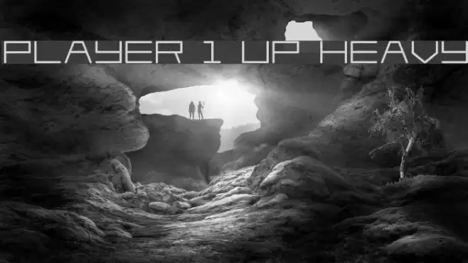 Player 1 Up Heavy Font examples