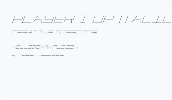 Player 1 Up Italic Business Card